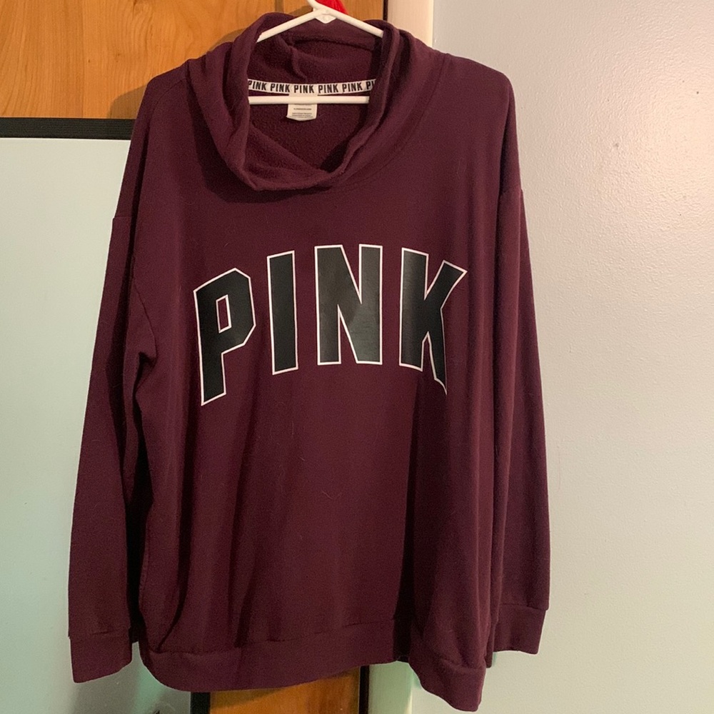 XL Burgundy PINK Pullover - w/ pockets